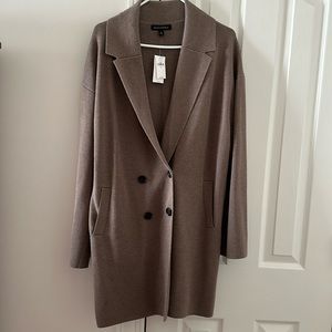 Banana Republic double breasted knit jacket taupe color Medium size